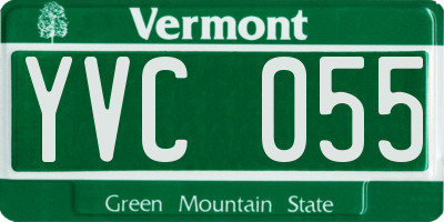 VT license plate YVC055