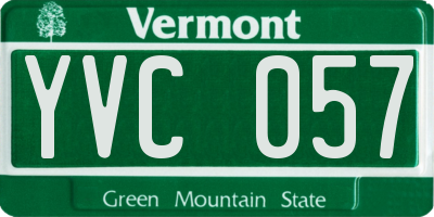 VT license plate YVC057
