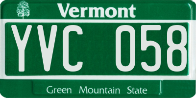 VT license plate YVC058
