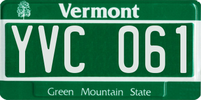 VT license plate YVC061