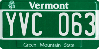 VT license plate YVC063