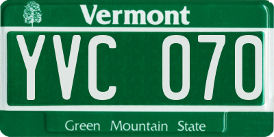 VT license plate YVC070