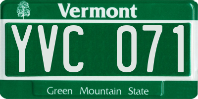 VT license plate YVC071