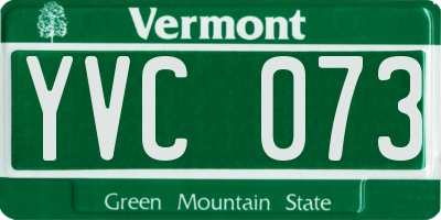 VT license plate YVC073