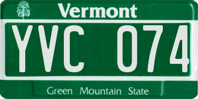 VT license plate YVC074