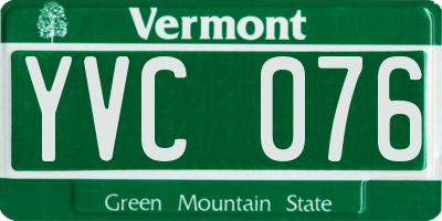 VT license plate YVC076
