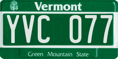 VT license plate YVC077