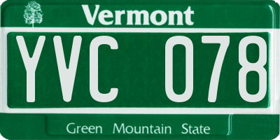VT license plate YVC078