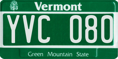 VT license plate YVC080