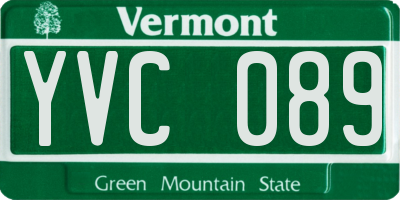 VT license plate YVC089