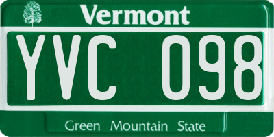 VT license plate YVC098