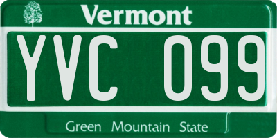 VT license plate YVC099