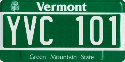 VT license plate YVC101