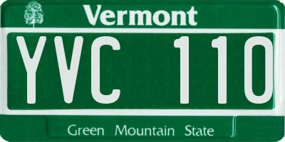 VT license plate YVC110