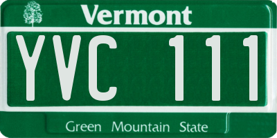 VT license plate YVC111