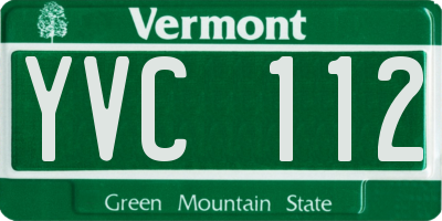 VT license plate YVC112