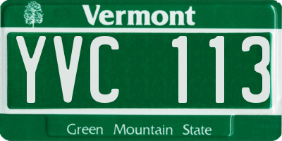 VT license plate YVC113
