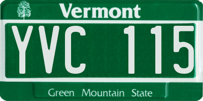 VT license plate YVC115