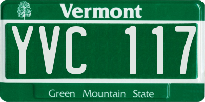 VT license plate YVC117