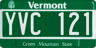 VT license plate YVC121