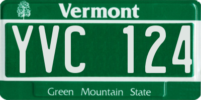 VT license plate YVC124