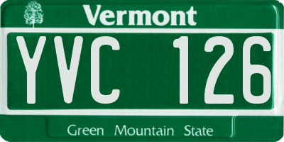 VT license plate YVC126