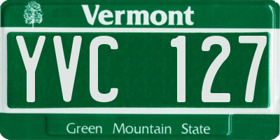 VT license plate YVC127
