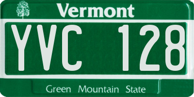 VT license plate YVC128