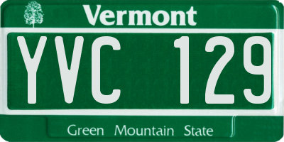 VT license plate YVC129