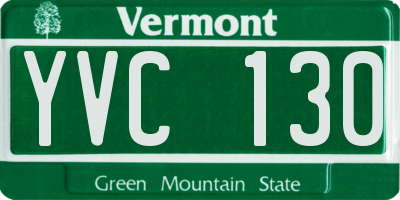VT license plate YVC130