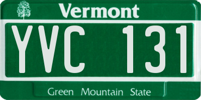 VT license plate YVC131