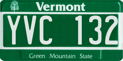 VT license plate YVC132