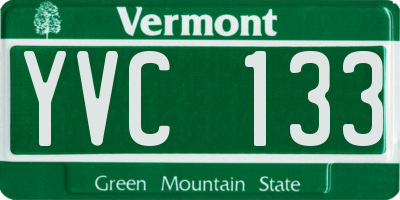 VT license plate YVC133