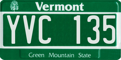 VT license plate YVC135