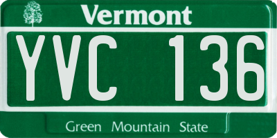 VT license plate YVC136