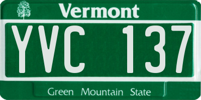 VT license plate YVC137