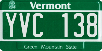 VT license plate YVC138