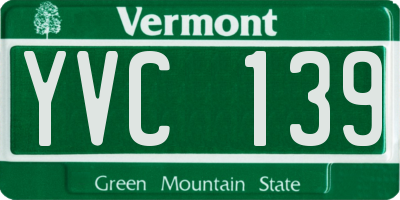 VT license plate YVC139