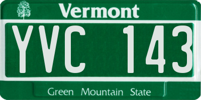 VT license plate YVC143
