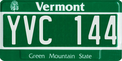 VT license plate YVC144
