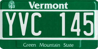 VT license plate YVC145