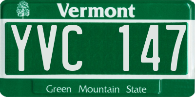 VT license plate YVC147