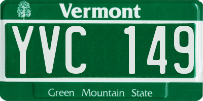 VT license plate YVC149