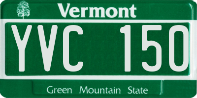 VT license plate YVC150