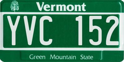 VT license plate YVC152