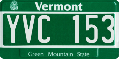 VT license plate YVC153