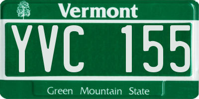 VT license plate YVC155
