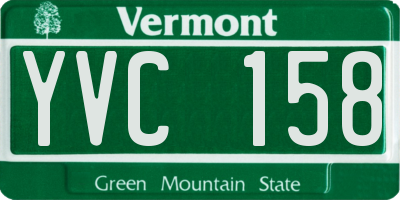 VT license plate YVC158