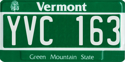 VT license plate YVC163