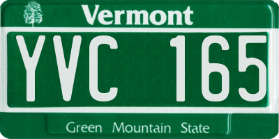 VT license plate YVC165